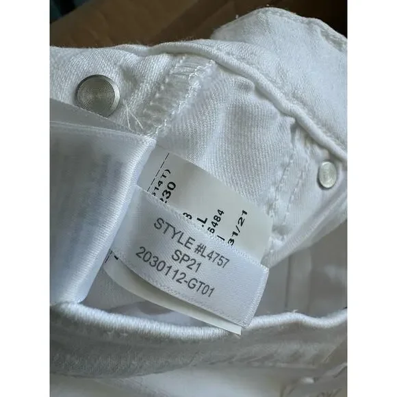 J. Crew 10" Vintage Straight Denim Jeans White Button Fly Women Sz 25 Tall NWT - Picture 8 of 9